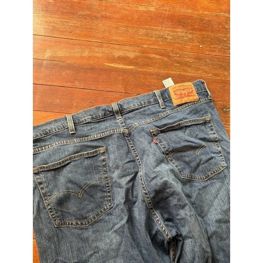 Levis 559 Relaxed Straight Jeans Mens 46x32 Dark Wash Blue Stretch Denim